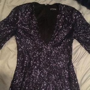 navy sequin cocktail dress